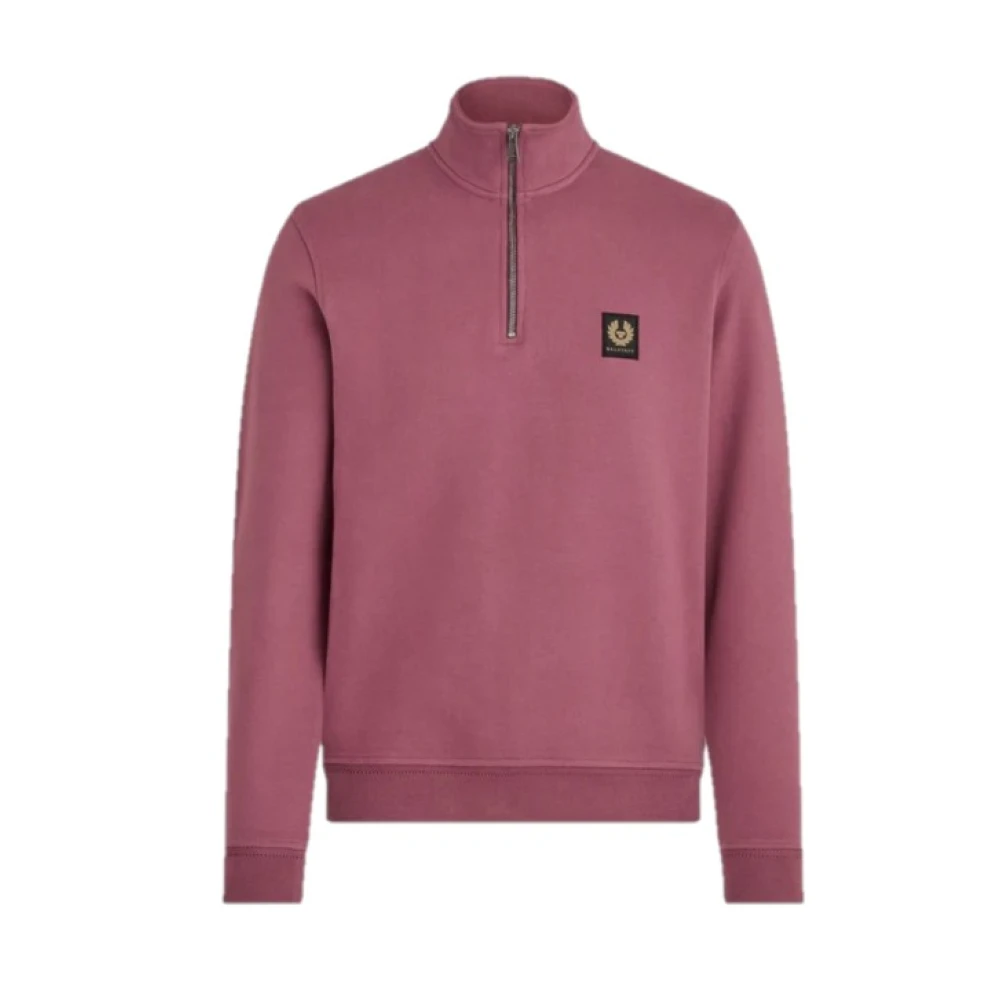 Belstaff Sweatshirt met Kwart Rits Red Heren