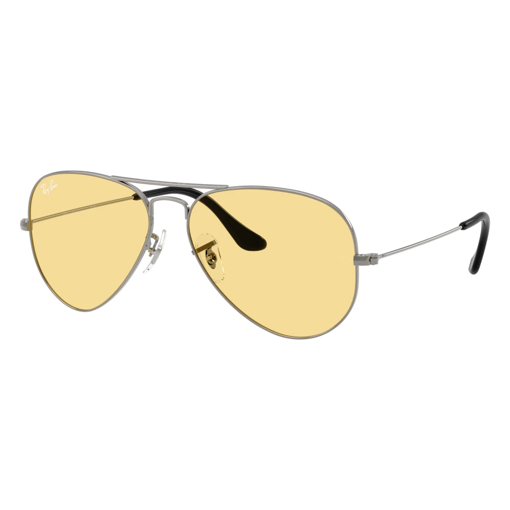 Ray-Ban Aviator Large Metal RB3025, Gunmetal Sunglasses Yellow lenses, Mojo Glasses - Image 3