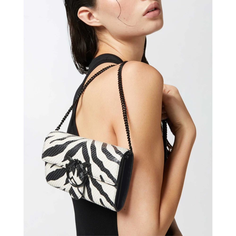 pinko Zebra Print Leren Love Bag Portemonnee Black Dames