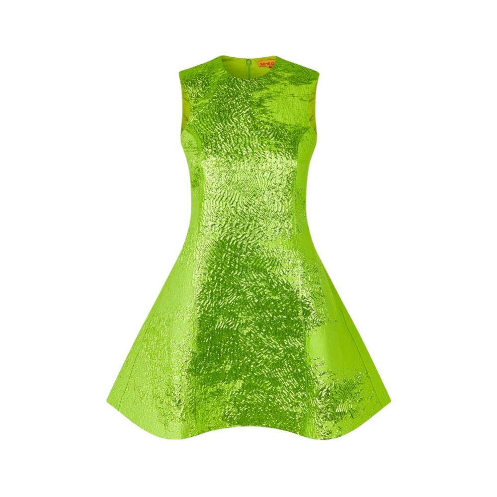 Stine Goya Mouwloze Mini Jurk Green Dames