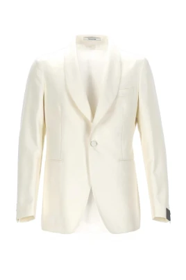 Blazer i ullblandning med sjalkrage