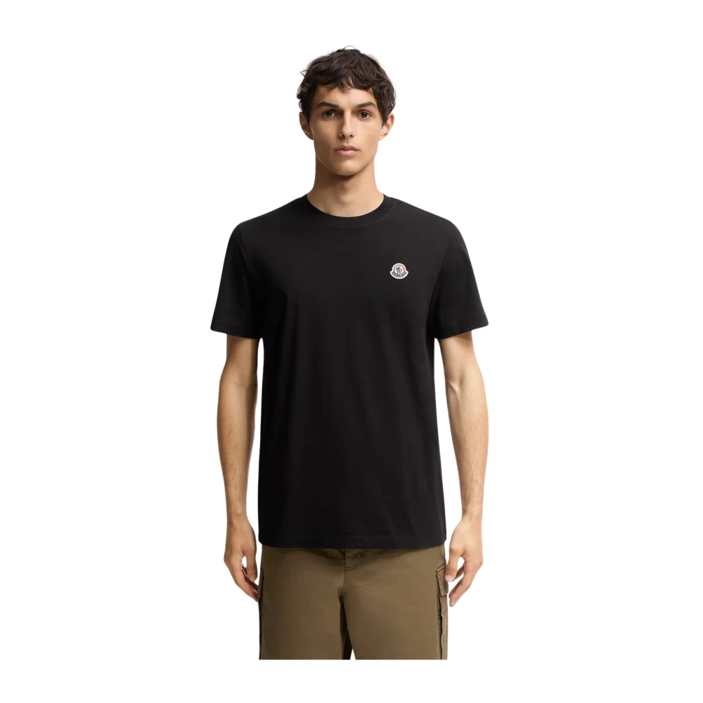 Moncler - Tops > T-Shirts - Black - Moncler - Modalova