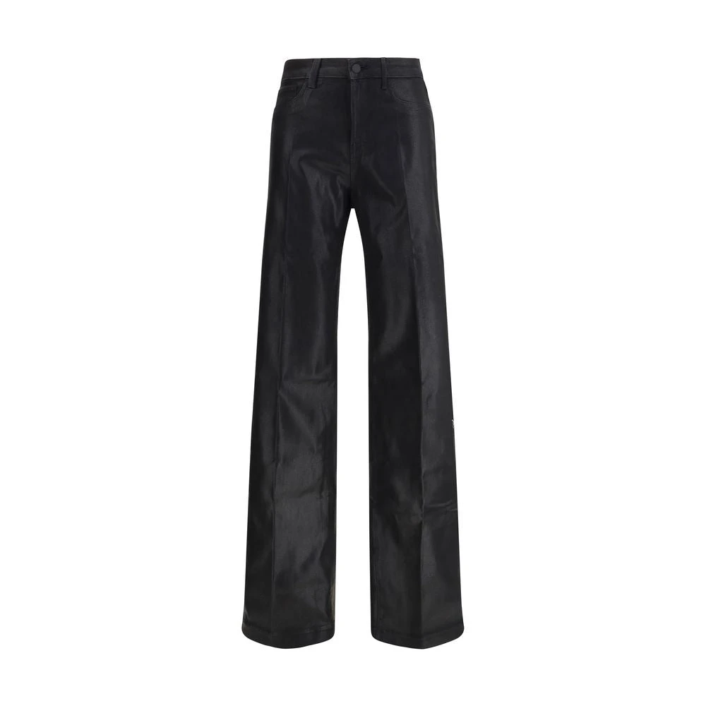 L'agence Women's Black Clayton Coated Wide Leg Jeans - Wide Jeans - W25- Jeans