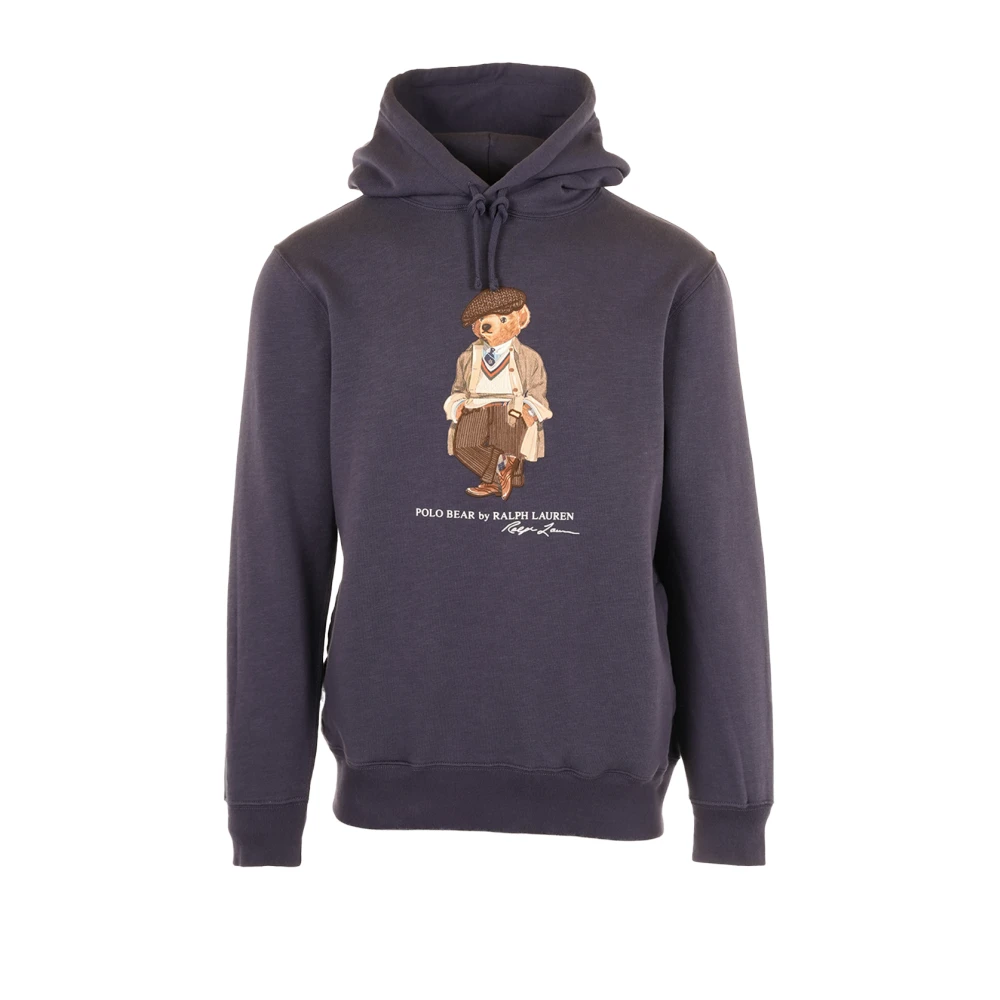 Polo Ralph Lauren Men's Blue Hoodies, S, Jumper With Hoodie Sleeve Bear