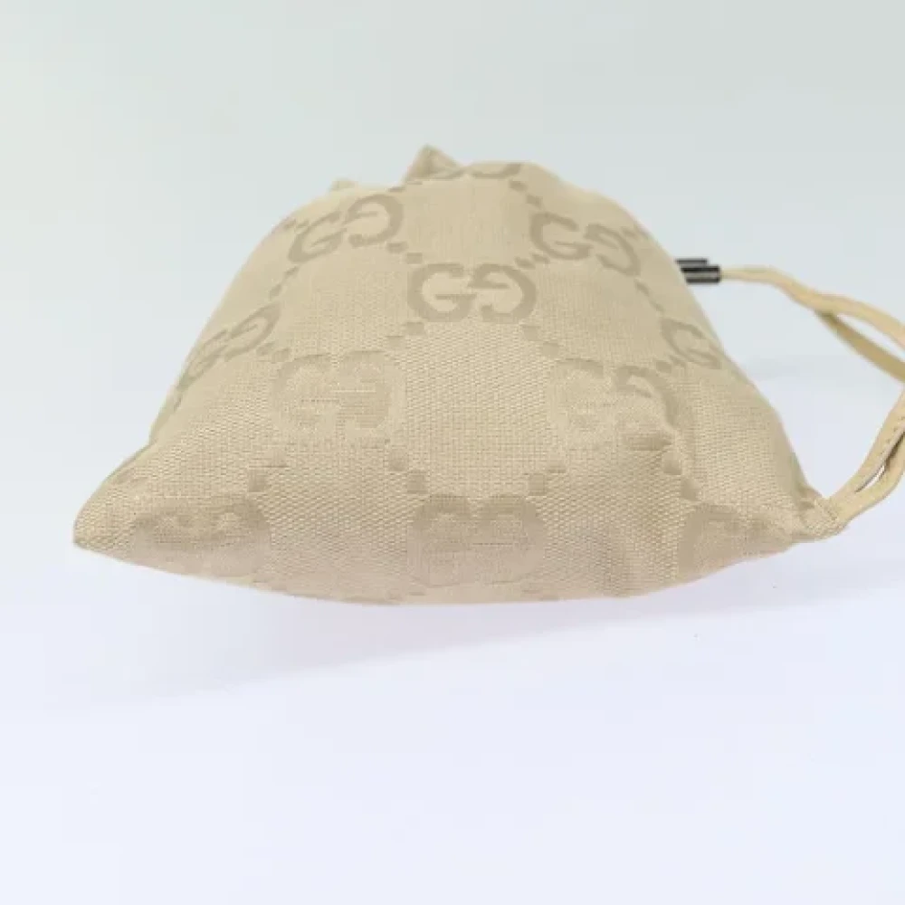 Gucci Vintage Pre-owned Canvas pouches Beige Dames