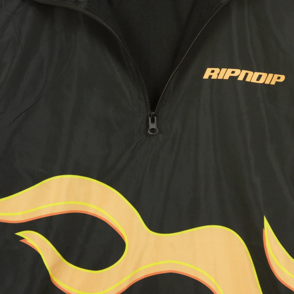 Ripndip Flaming Hot Zwarte Windbreaker Anorak Black Heren