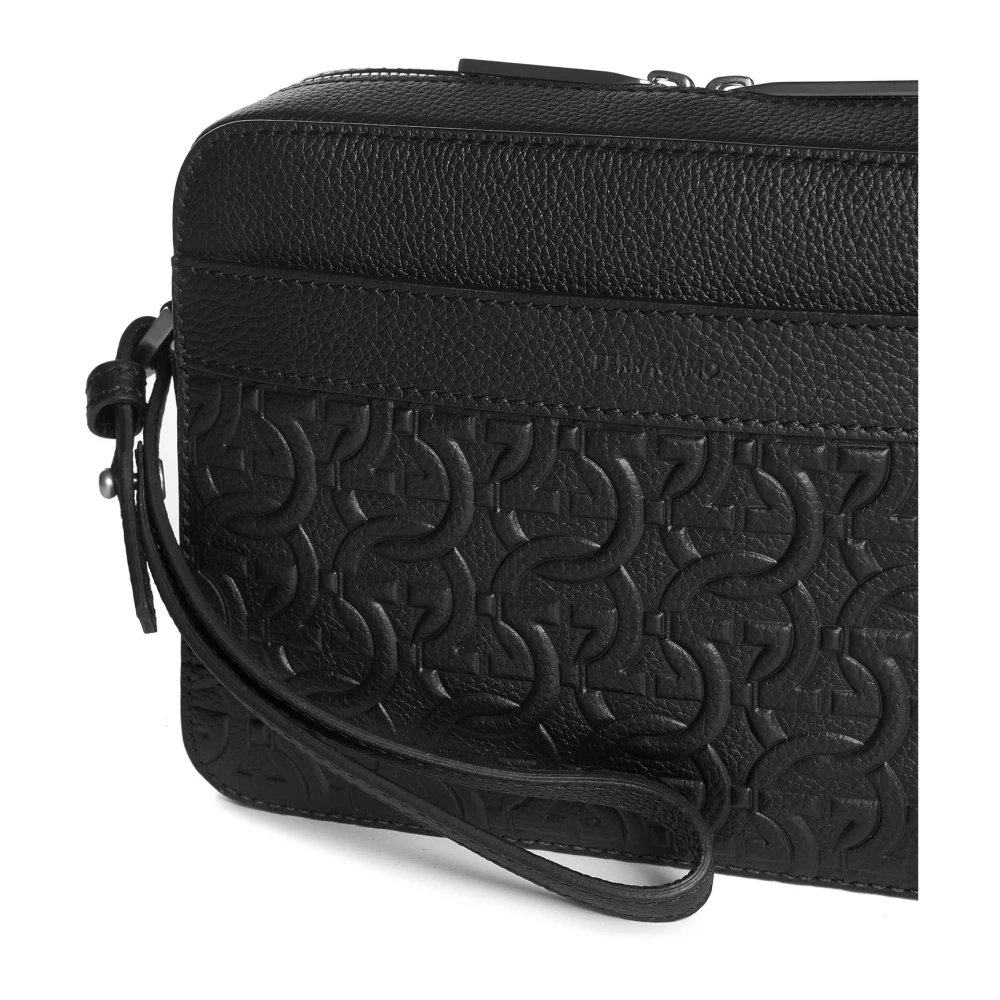 Salvatore Ferragamo Reis Embossed Blocco Tassen Black Heren