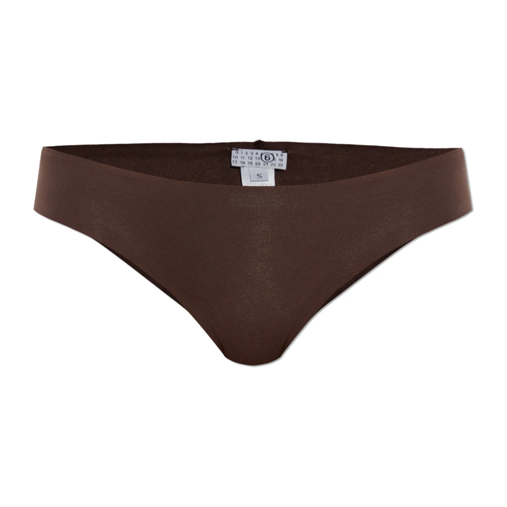 Mm6 Maison Margiela Donna Marrone - Logo Briefs - Underwear - L