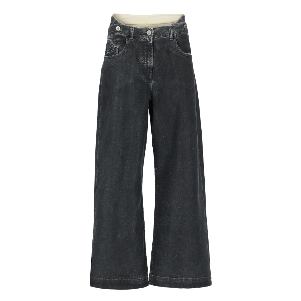 The Attico Donkergrijze Katoenen Jeans met Zakken Gray Dames