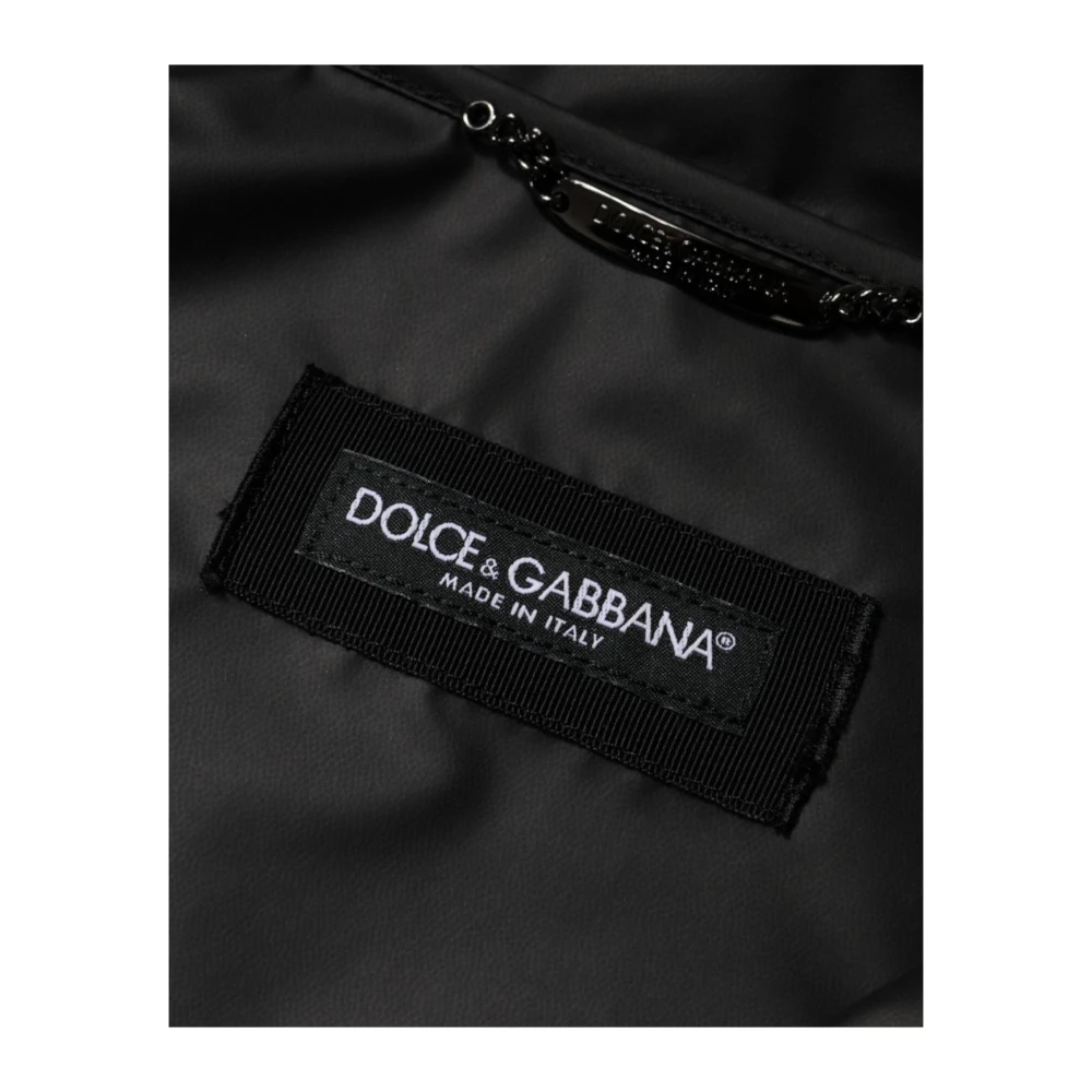Dolce & Gabbana Zwarte Hooded Track Jacket Black Heren
