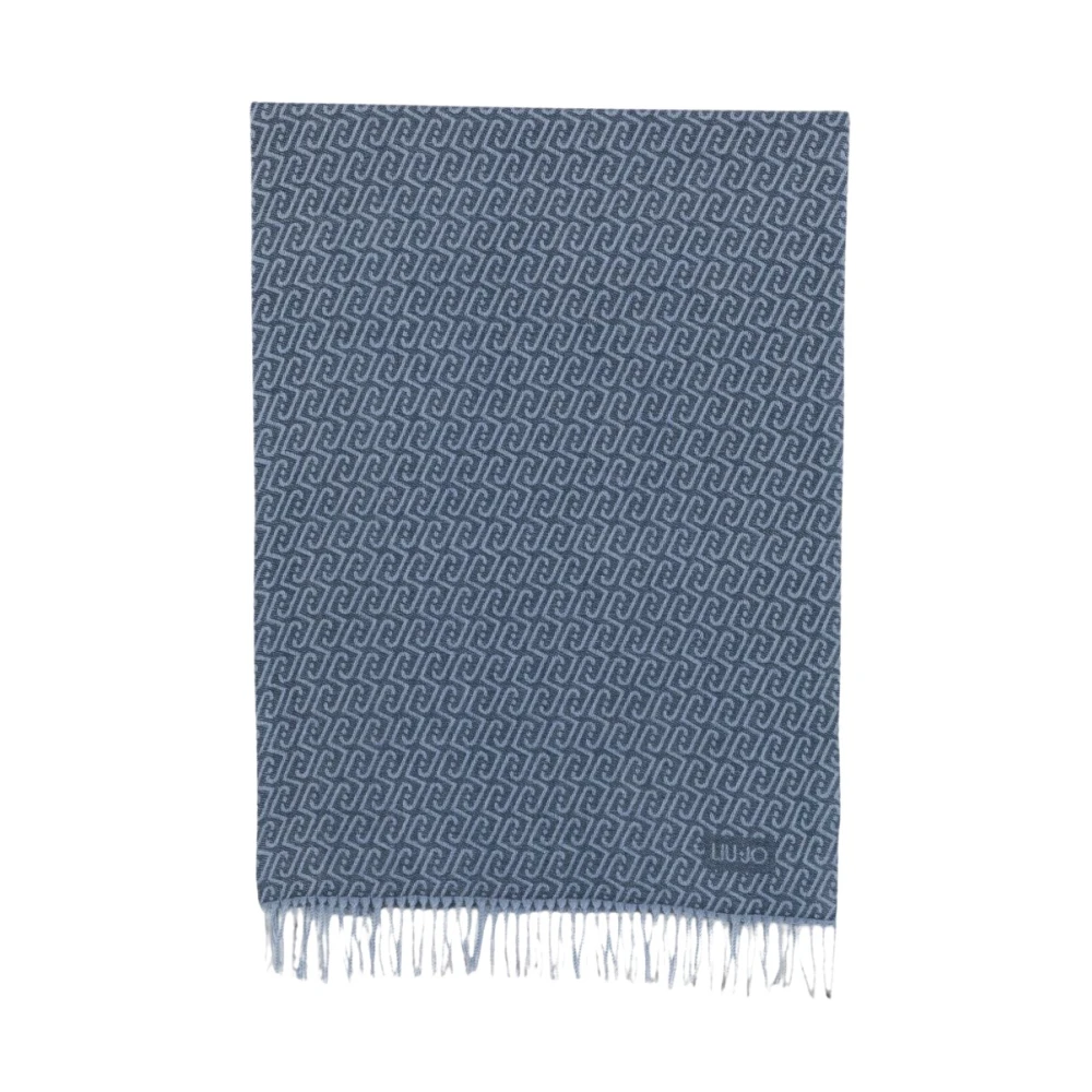Liu Jo Donna Blu - Sciarpa Con Logo Jacquard - Accessories - One Size