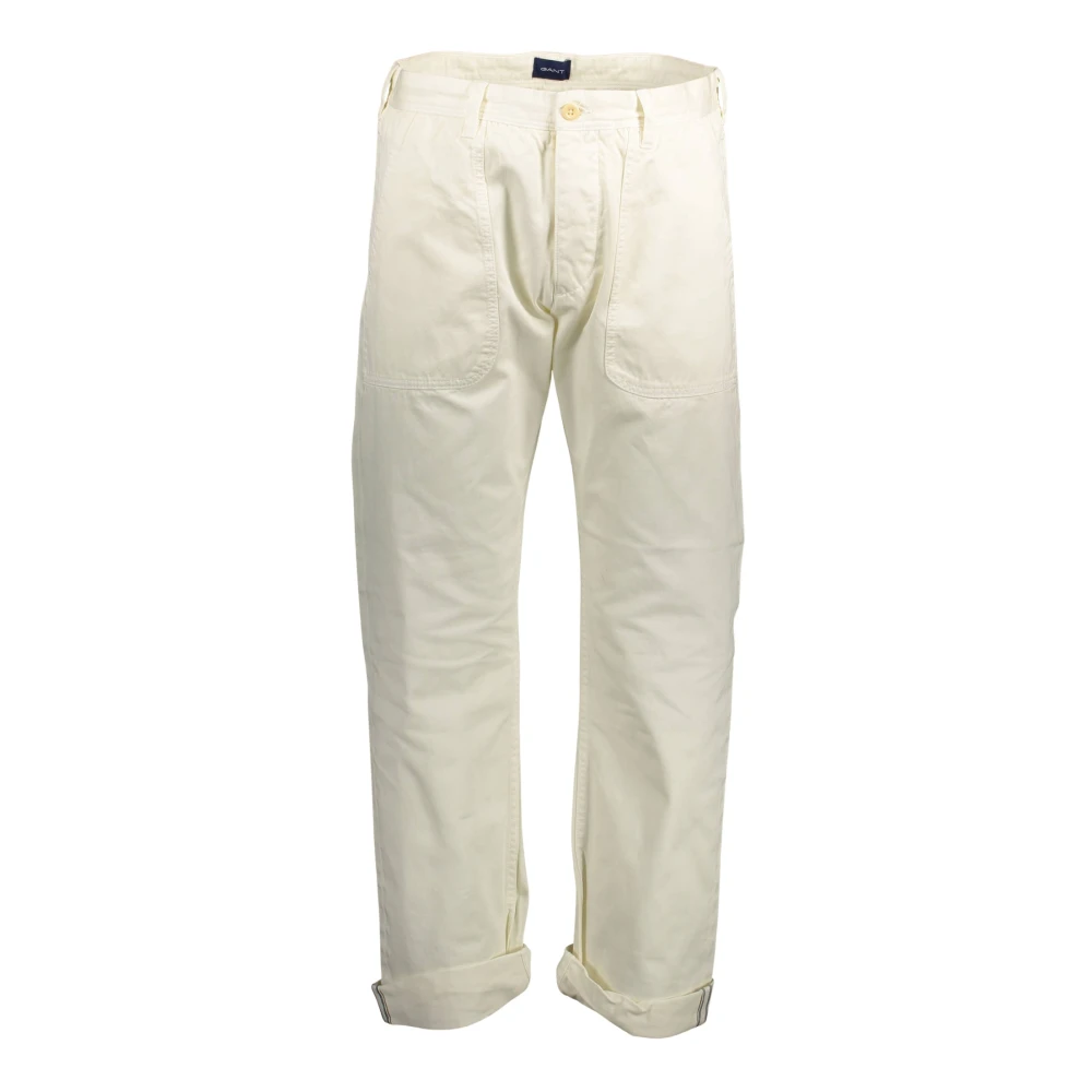 Gant Men's White 4 Pocket Trousers - Straight Trousers - W35 L34 - Trousers