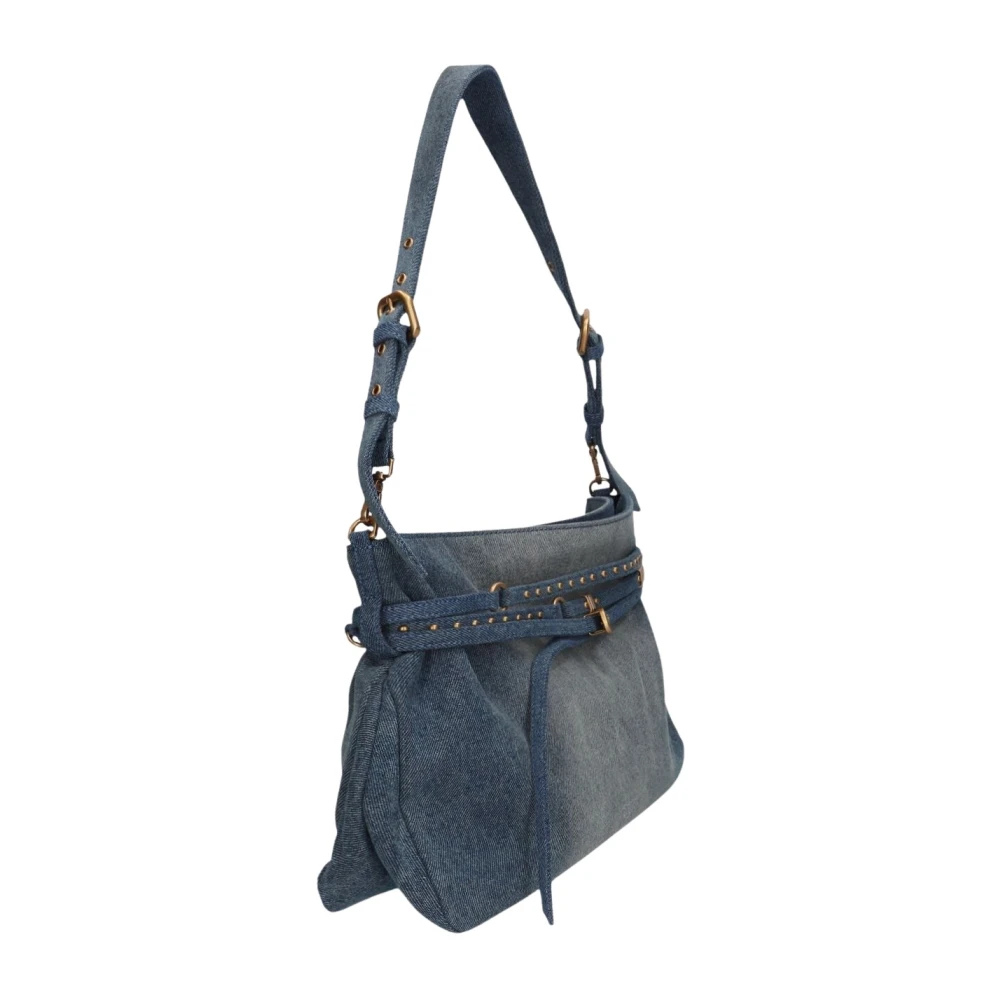 Pinko Belt Bag Big Denim - Female - Shoulder Bags - Blue - One Size - Bags