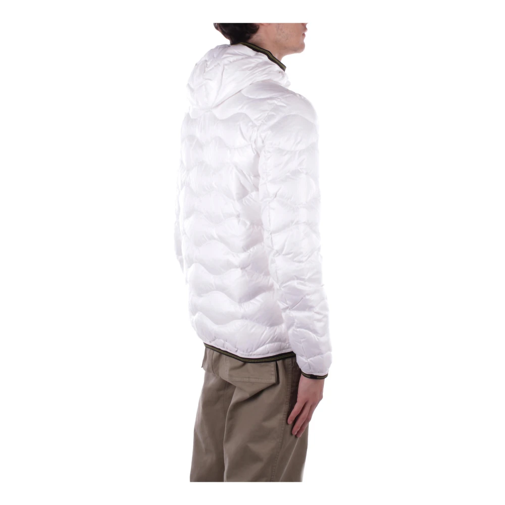 Blauer Witte Hoodie Jas Logo Rits Zakken White Heren