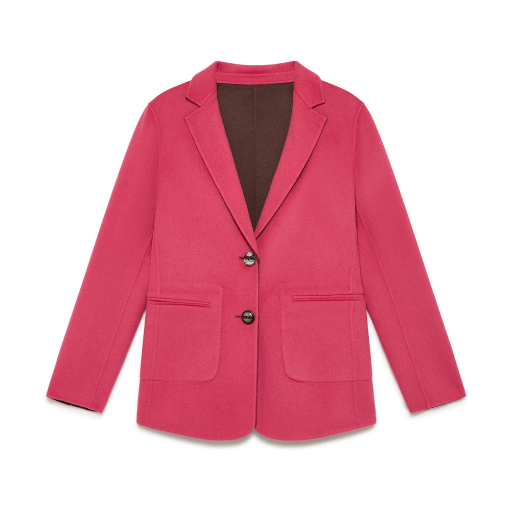 Maliparmi Dubbellaagse wollen jas Pink Dames