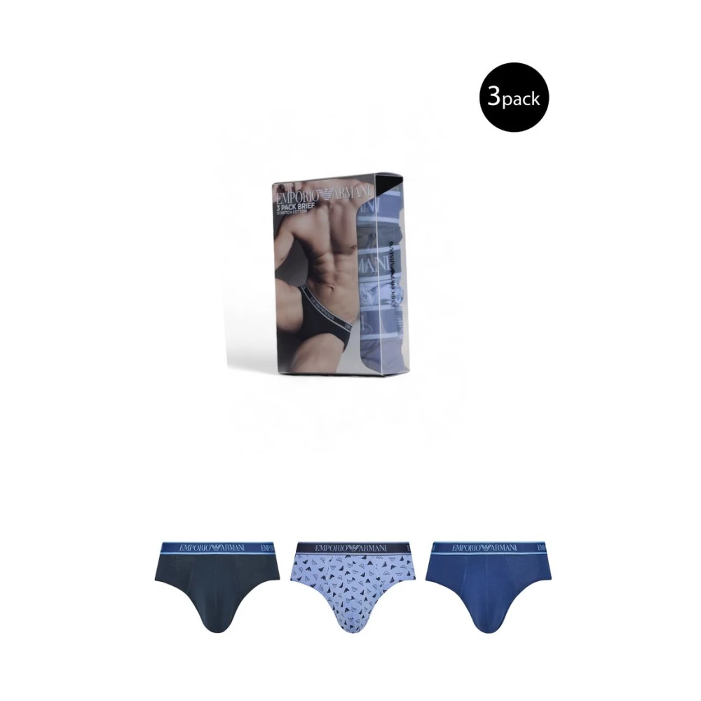 Emporio Armani Blauw Katoenen Ondergoed Collectie Herfst Winter Blue Heren