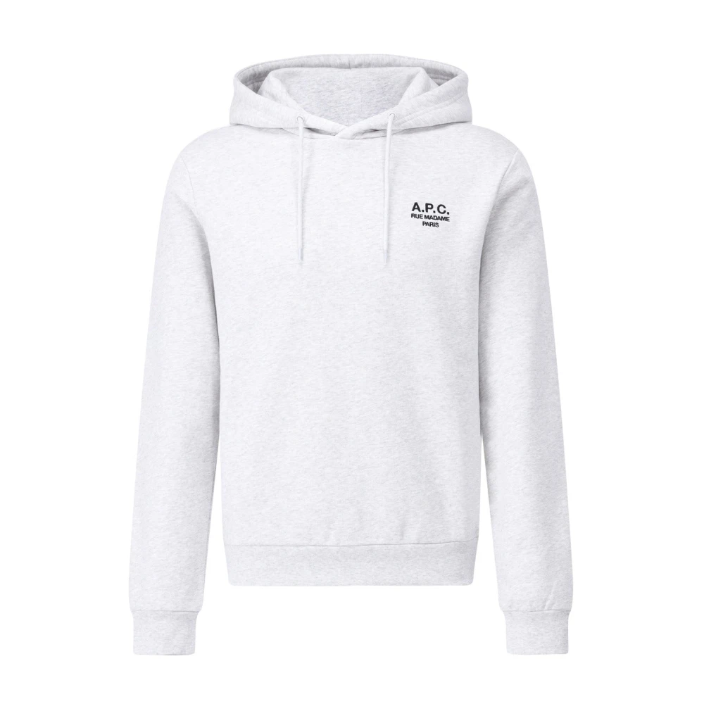 A.p.c. Men's Gray Embroidered Logo Hoodie - Hoodies - Xl - Sweatshirts & Hoodies