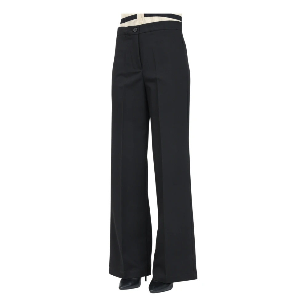 ViCOLO Zwarte elegante broek met rechte snit Black Dames