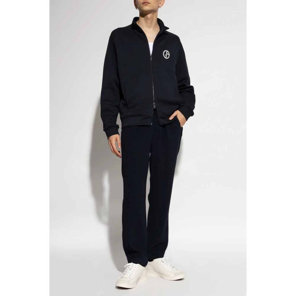 Giorgio Armani Sweatshirt met logo Blue Heren
