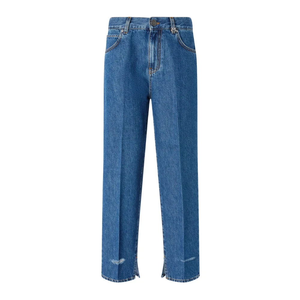 Pinko Blue Straight Fit Jeans, Female, W29, Ocean Denim Loose Trousers