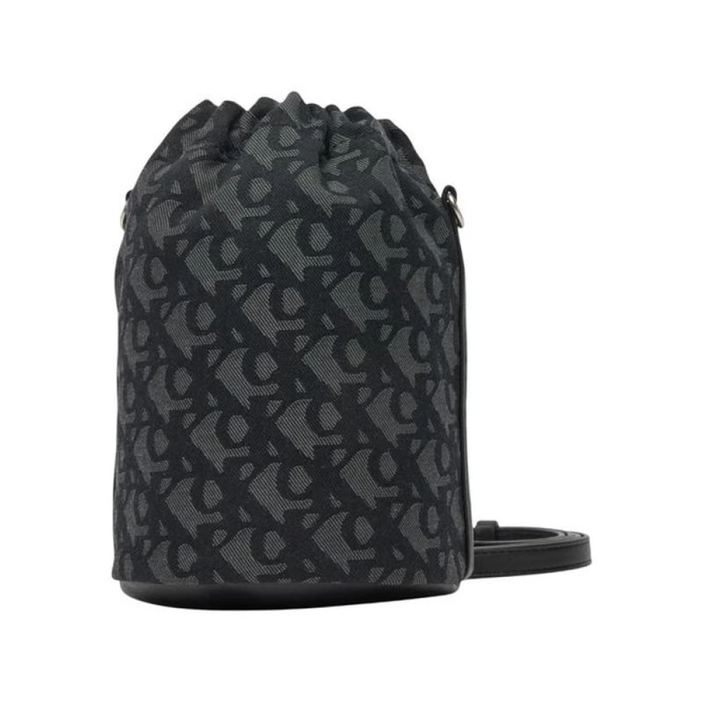 Calvin Klein Women's Black Monogram Bucket Bag