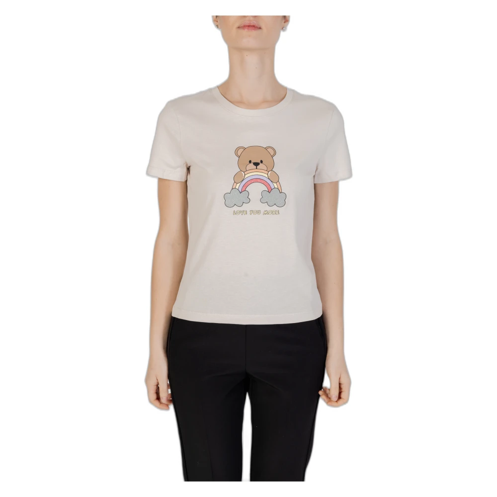 Only Bear Box T-Shirt Dames Collectie Beige Dames