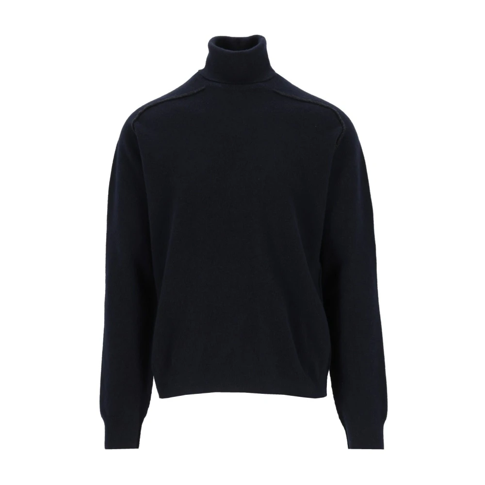 Maison Margiela Blue High-Neck Jumper - Male - Turtlenecks - L - Knitwear