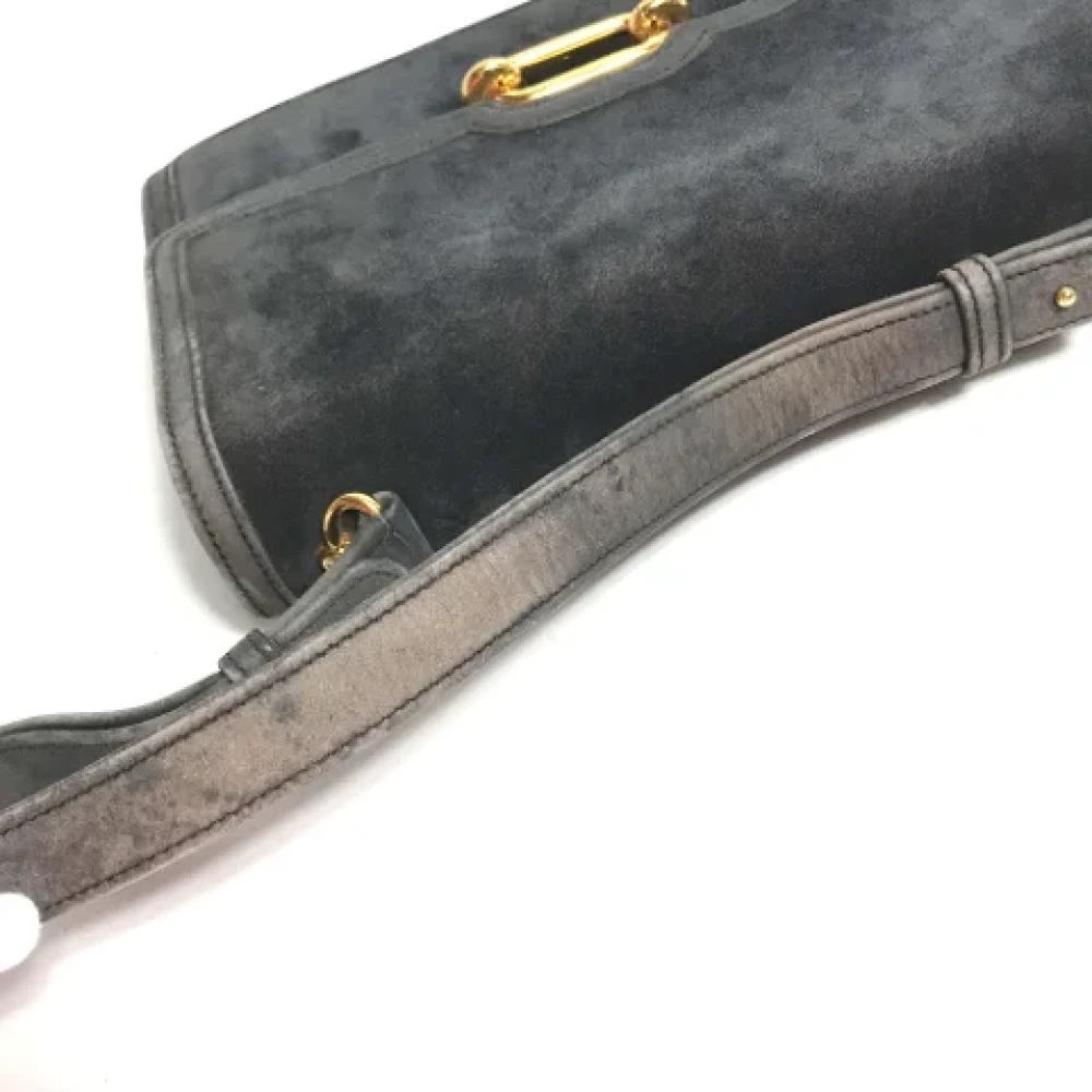 Hermès Vintage Pre-owned Leather shoulder-bags Gray Dames