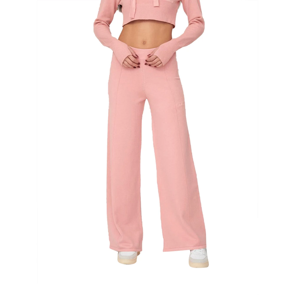 Hinnominate Palazzo Gebreide Broek in Roze Pink Dames