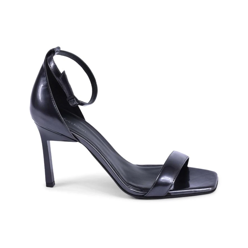 Calvin Klein , High Heel Sandals, Female, Black, 8 Uk, Italian Leather Sandal