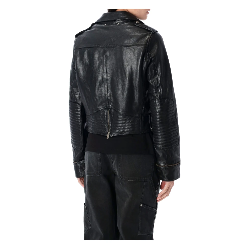 Golden Goose Leren Biker Jack Nevada Black Dames