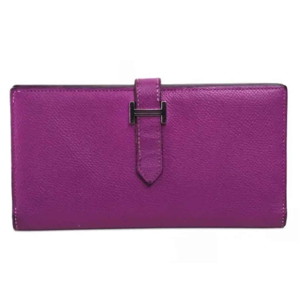Hermès Vintage Pre-owned Leather wallets Purple Dames