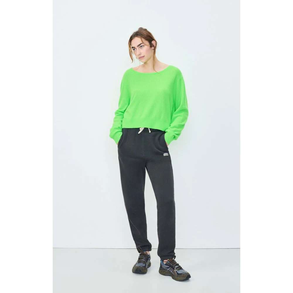 American vintage Fluorescerend Groen Wollen Trui Green Dames