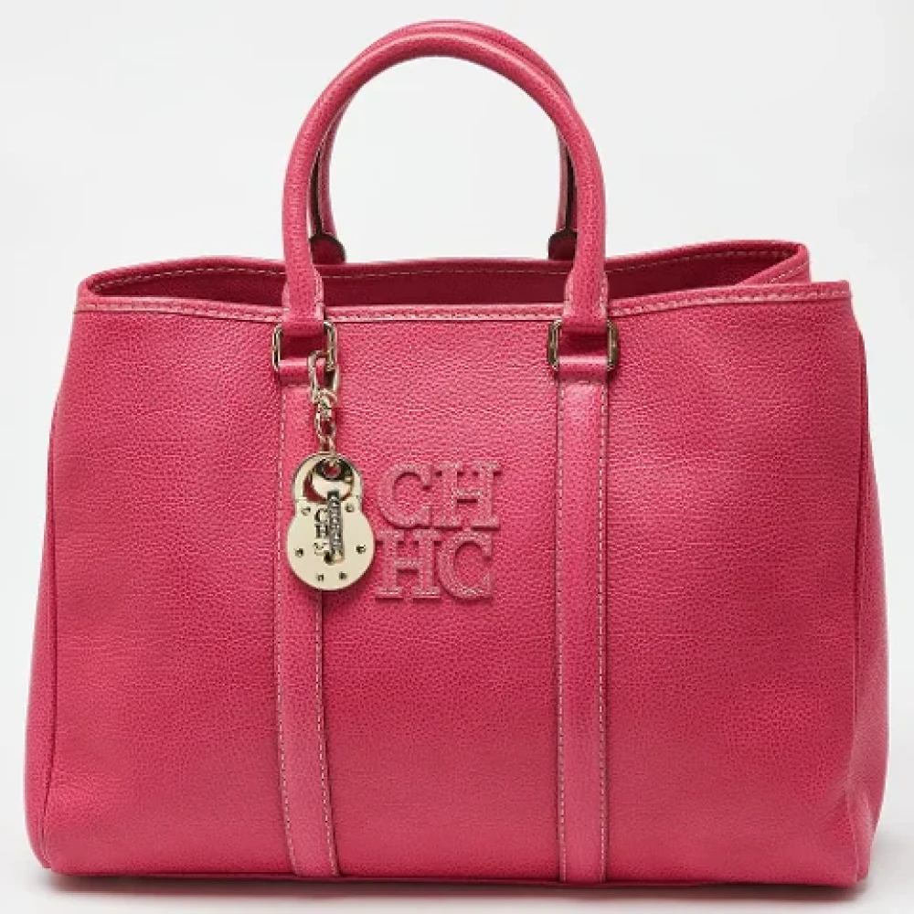 Carolina Herrera Pre-owned Leather totes Pink Dames