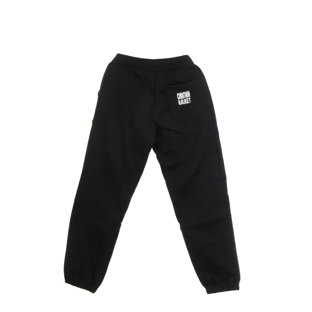 Market Smiley Zwart Gele Sweatpants Elastische Taille Multicolor Heren