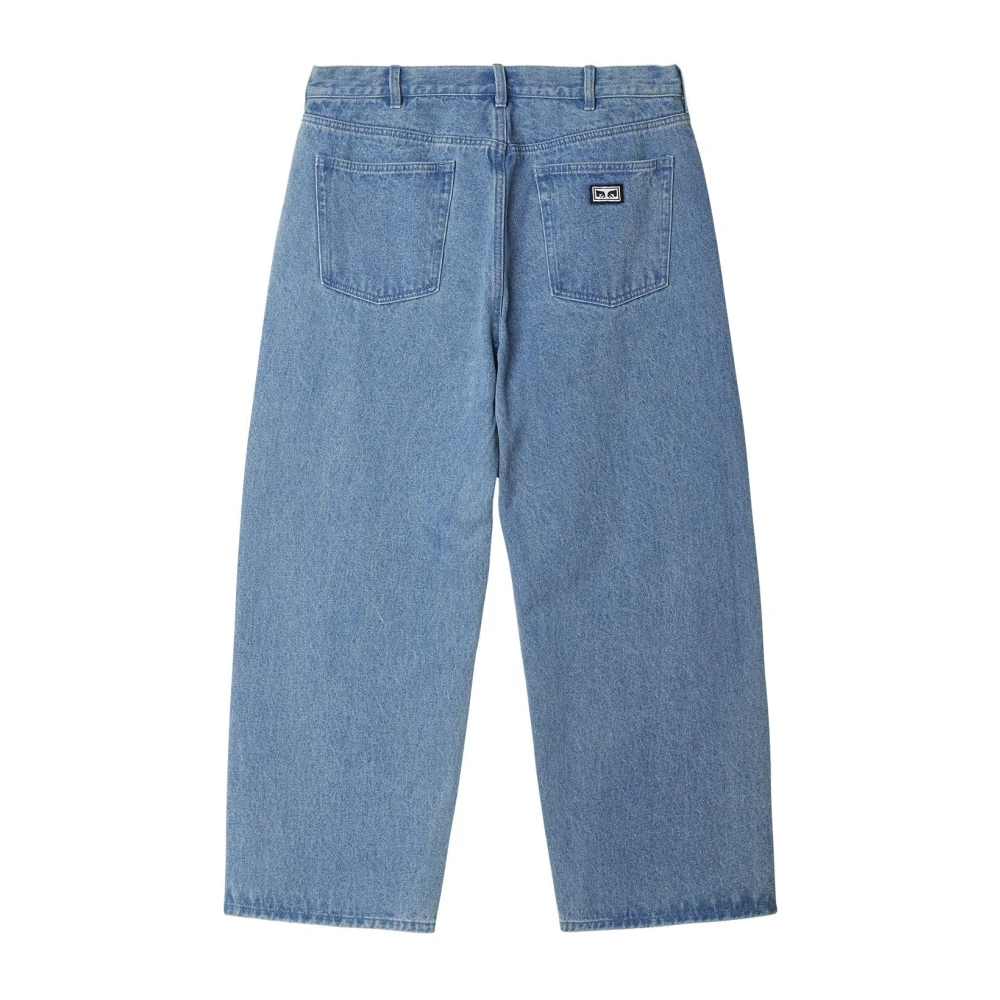 Obey Baggy Denim Broek Blue Heren