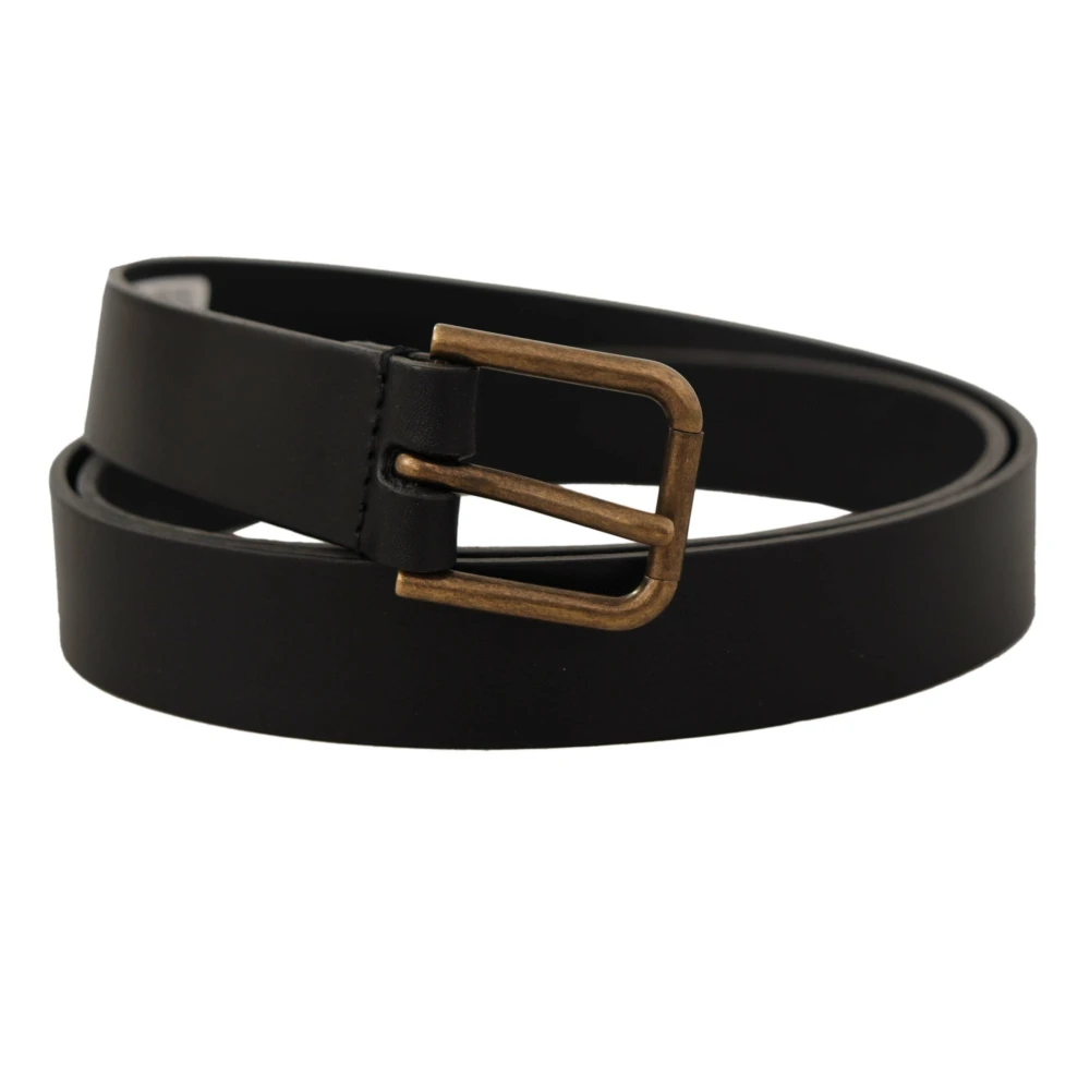 Dolce & Gabbana Zwarte leren riem met metalen gesp Black Heren