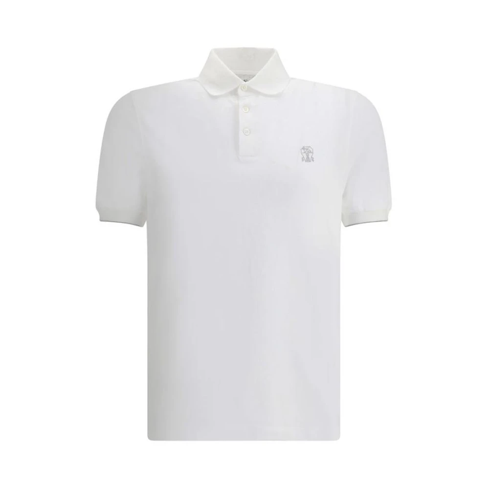 BRUNELLO CUCINELLI Tijdloos Poloshirt White Heren