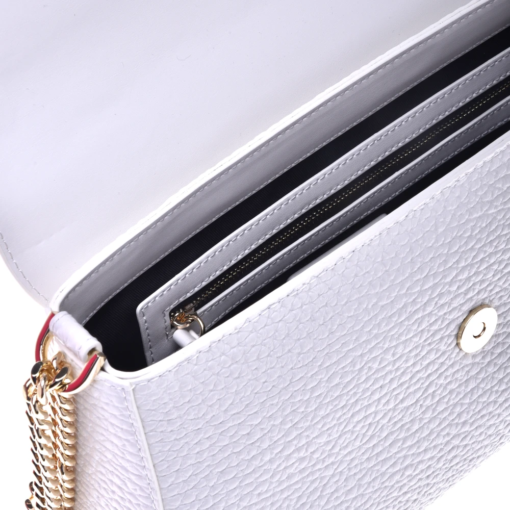 Baldinini Shoulder bag in white tumbled leather White Dames