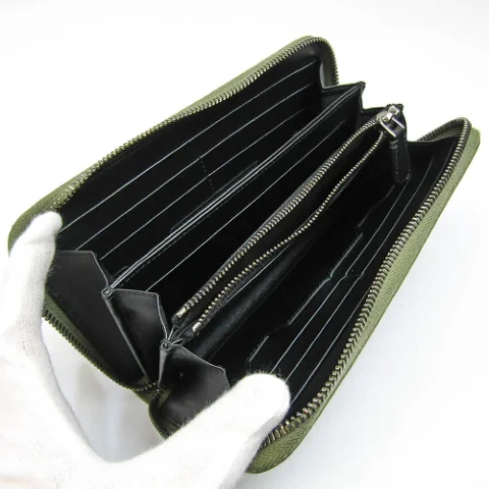 Bvlgari Vintage Pre-owned Leather wallets Green Dames