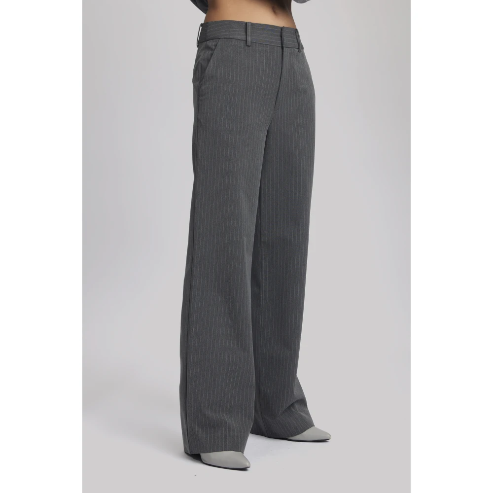 Gestuz Grijze Pinstripe Rechte Pijp Broek Gray Dames