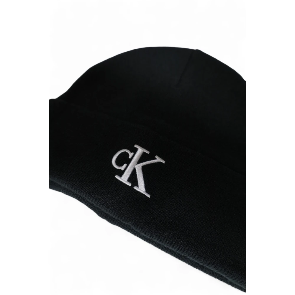 Calvin Klein Monogram Geborduurde Herenpet Herfst Winter Black Heren