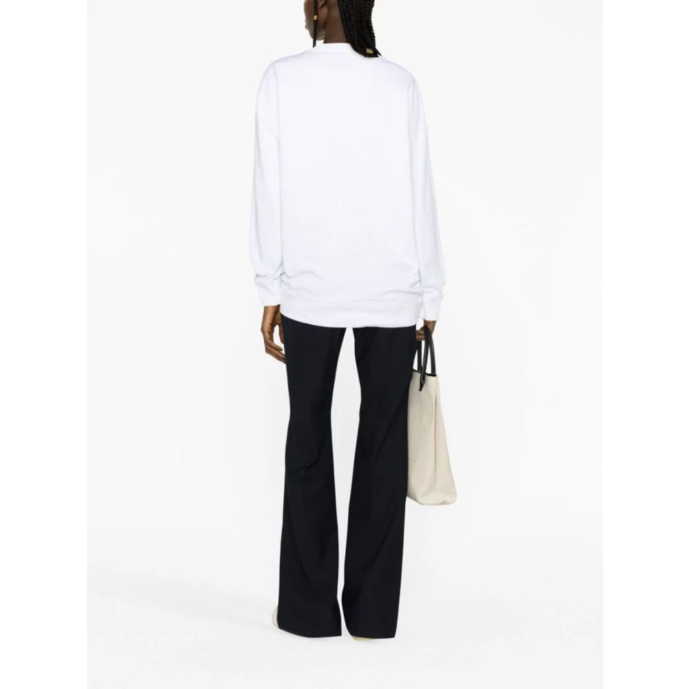 Stella Mccartney Puut Wit Rhinestone Logo Sweatshirt White Dames