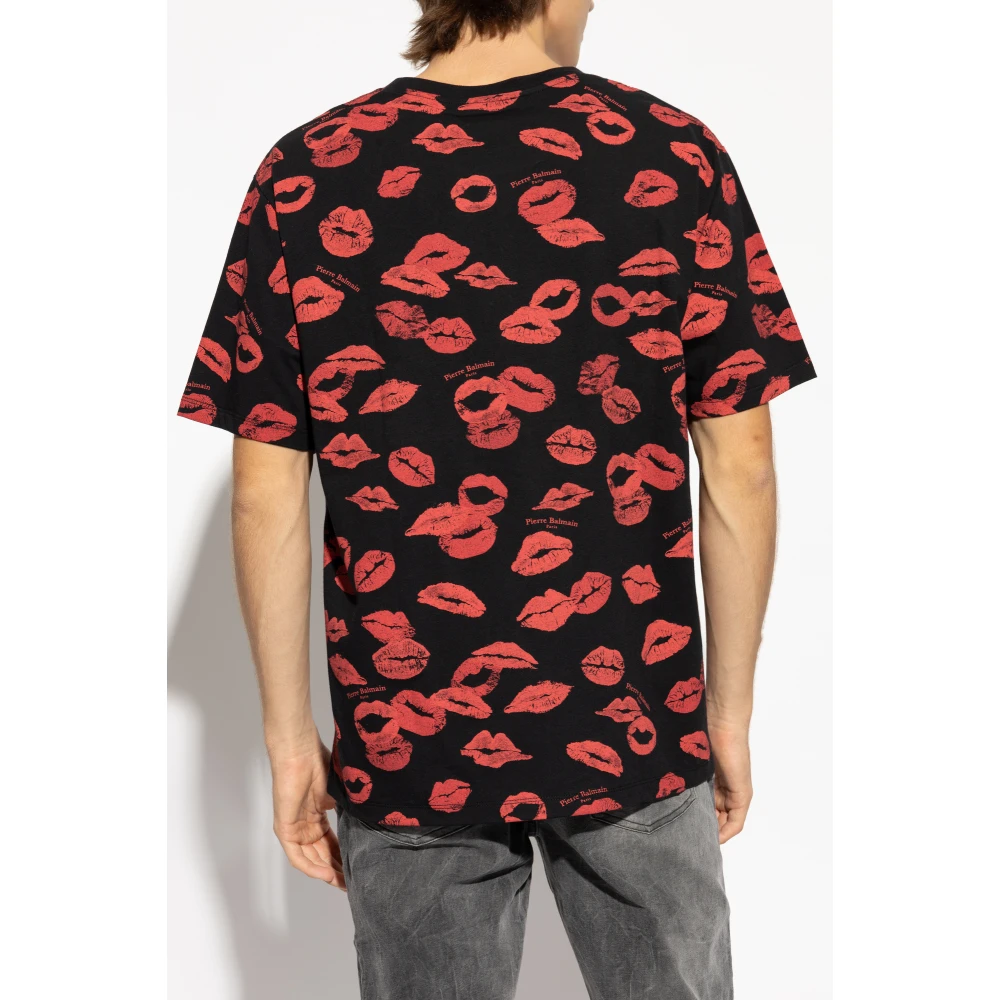 Balmain T-shirt met print Black Heren