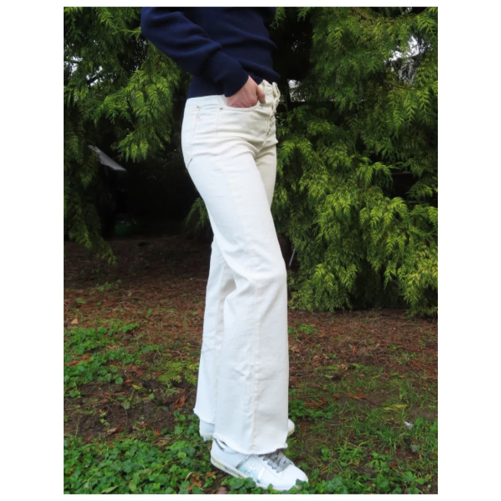 Islow Manon Wijde Broek met Knoopsluiting White Dames