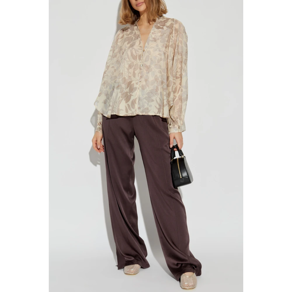 Forte Ruimvallend overhemd Beige Dames