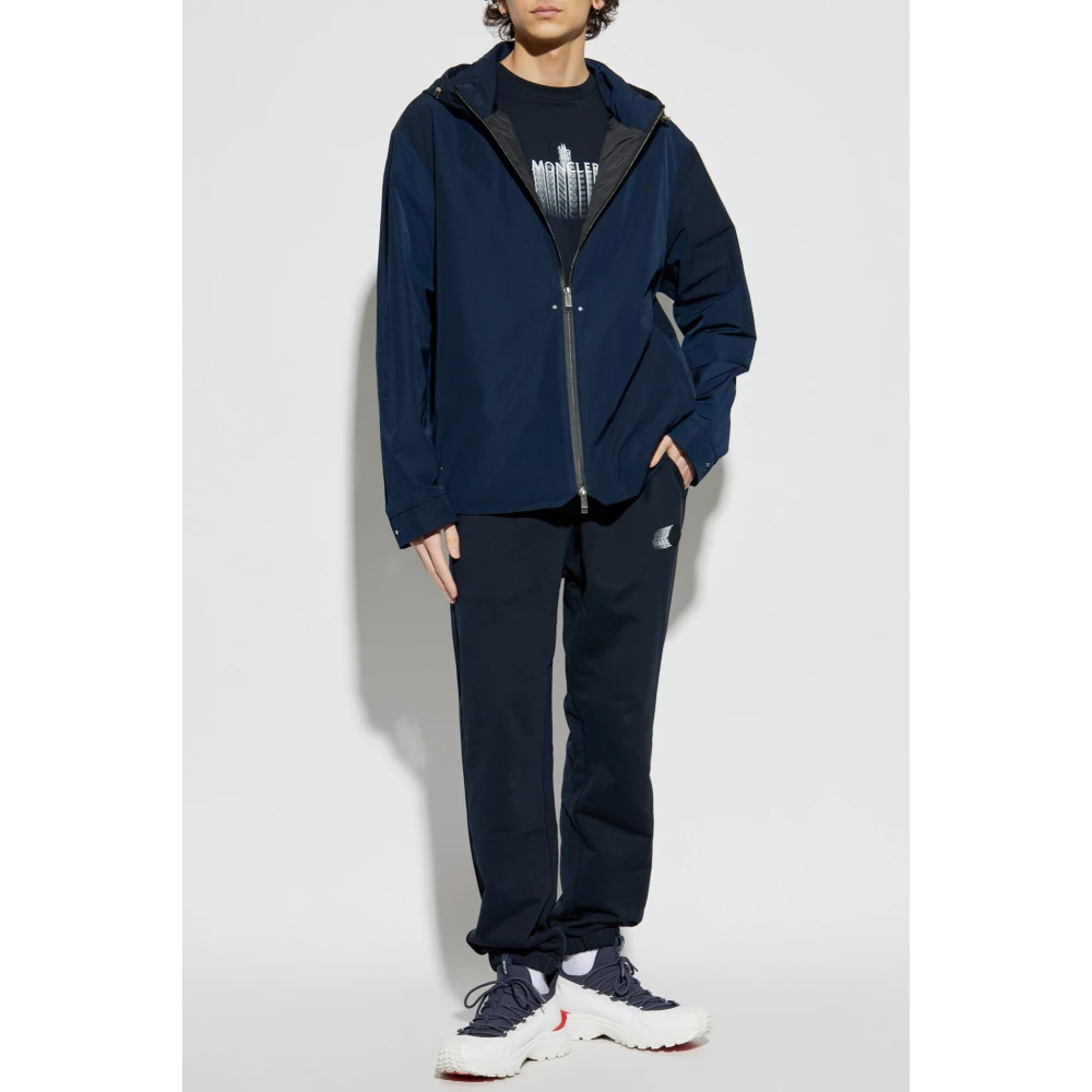 Moncler T-shirt met bedrukt logo Blue Heren
