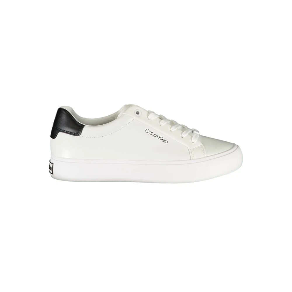 Calvin Klein Women's White Polyester Sneaker With Sports Details