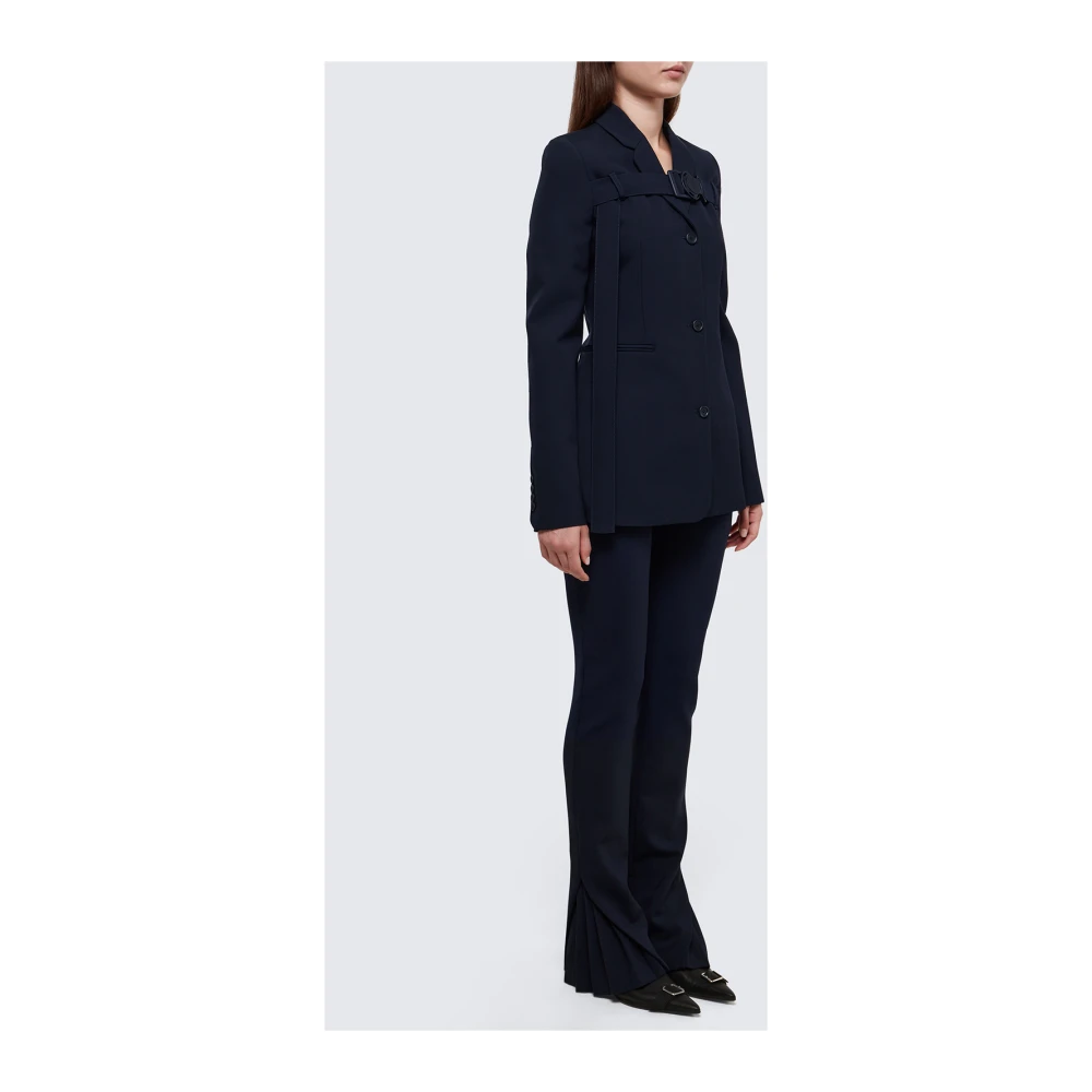 Off White Wollen Jas in Blue Dames