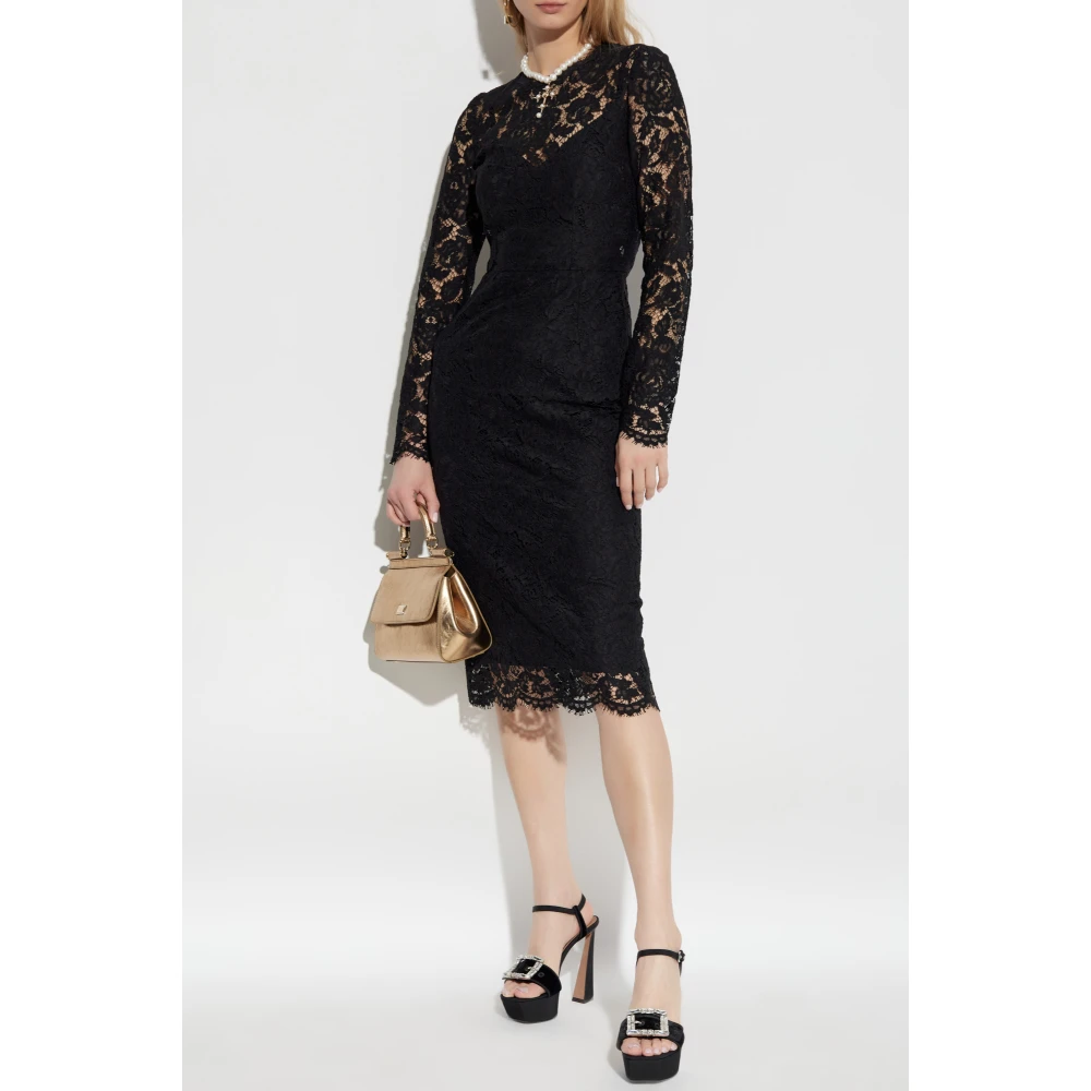 Dolce & Gabbana Kanten jurk Black Dames